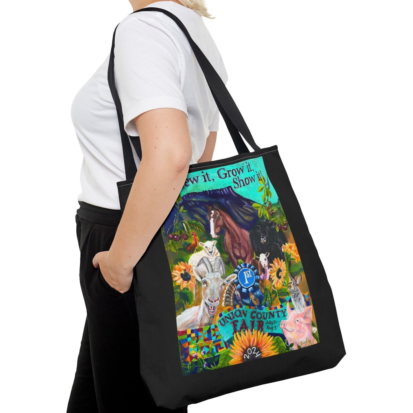 Official 2024 Union County Fair Tote Bag from Mama Mosaic Artworks - 3 Sizes