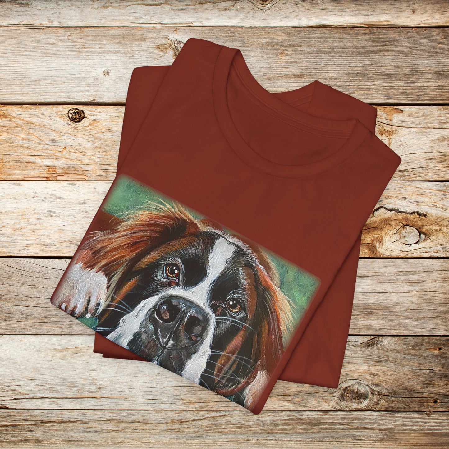 Saint Bernard Unisex TShirt - Portrait of Saint Bernard from Mama Mosaic Artworks