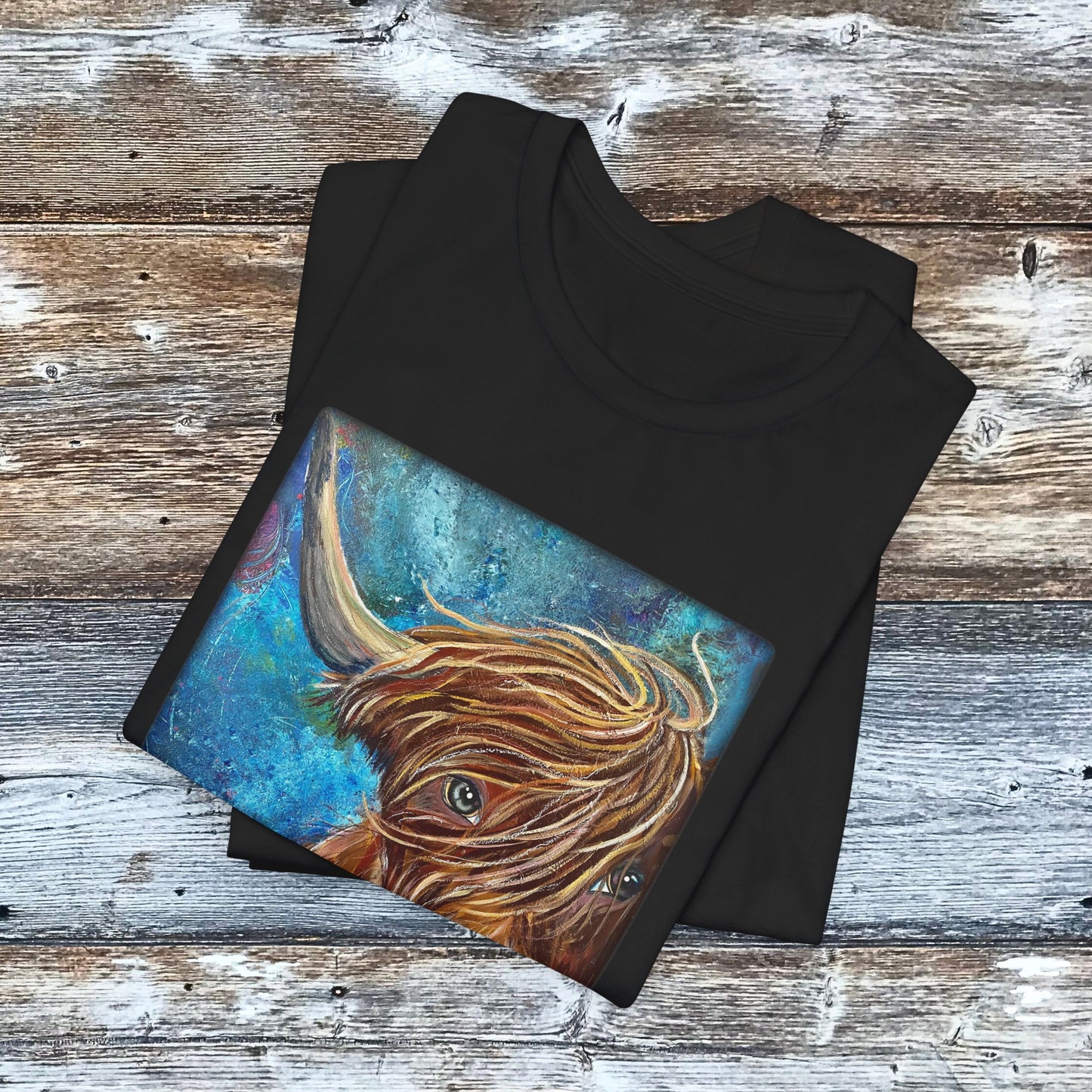 Highland Cow Unisex TShirt - Highland Bull I Won't Back Down from Mama Mosaic Artworks