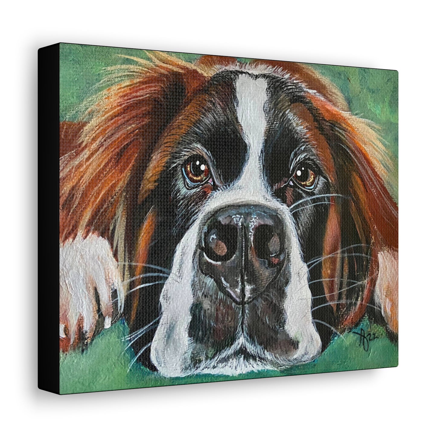 Fine Art Canvas - Portrait of a Saint Bernard from Mama Mosaic Artworks