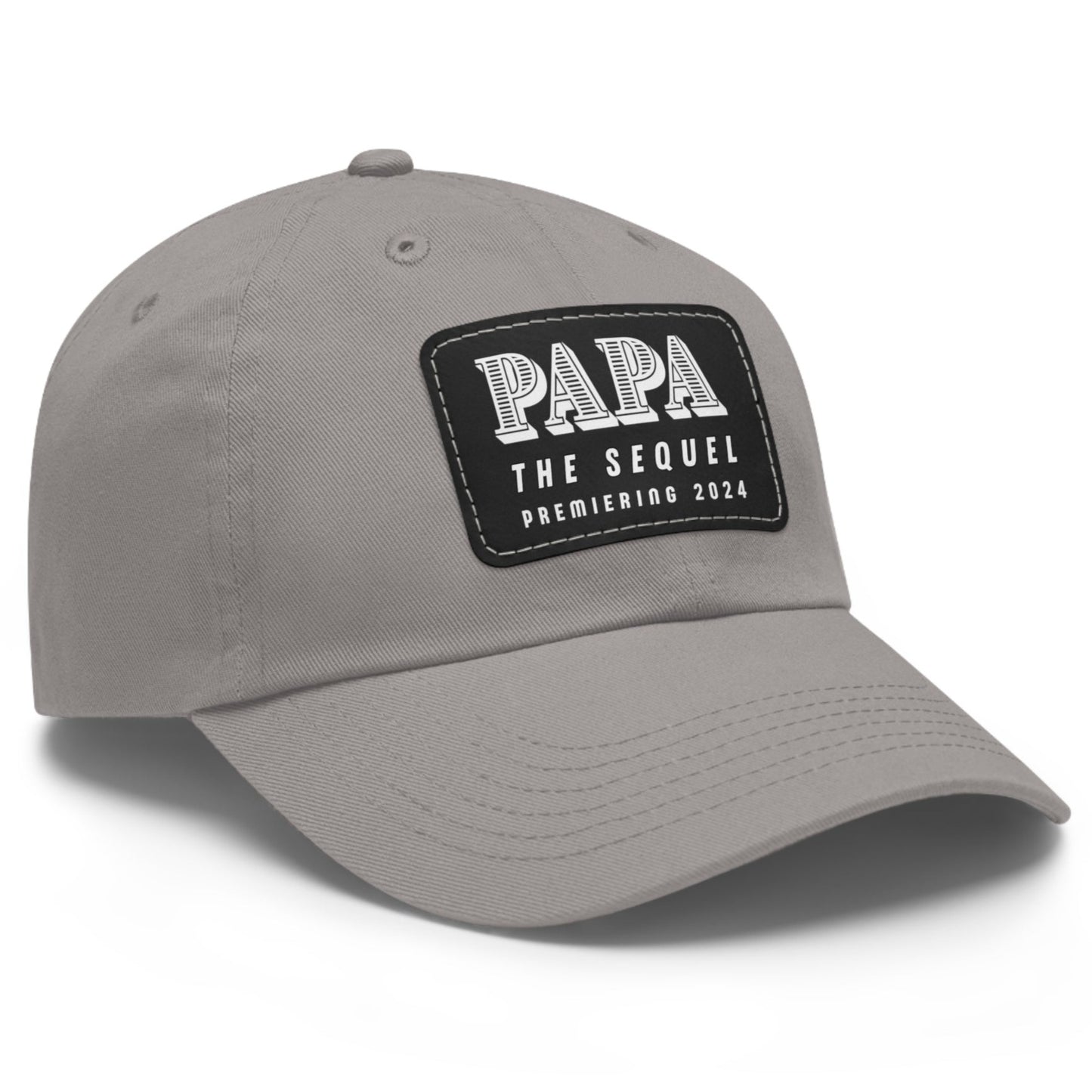 Papa The Sequel Premiering 2024 Ball Cap with Faux Leather Patch - Adjustable