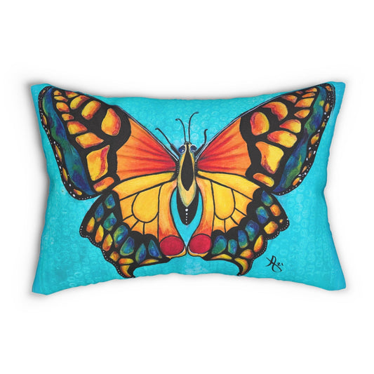 Butterfly Lumbar Pillow and Cover - 20x14" - Portrait of a Butterfly from Mama Mosaic Artworks