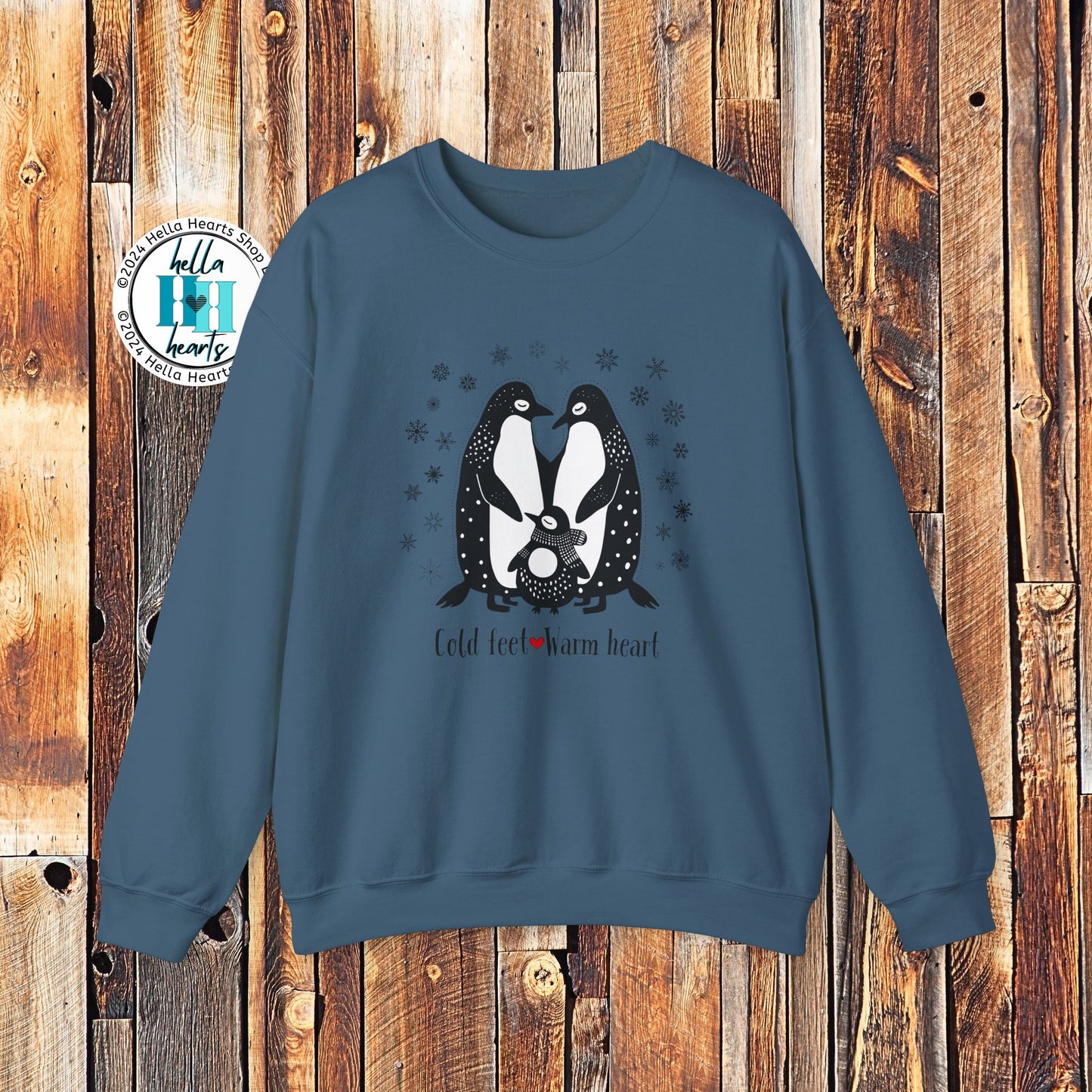 Penguin Sweatshirt - Cold Feet Warm Hearts - Unisex Crew