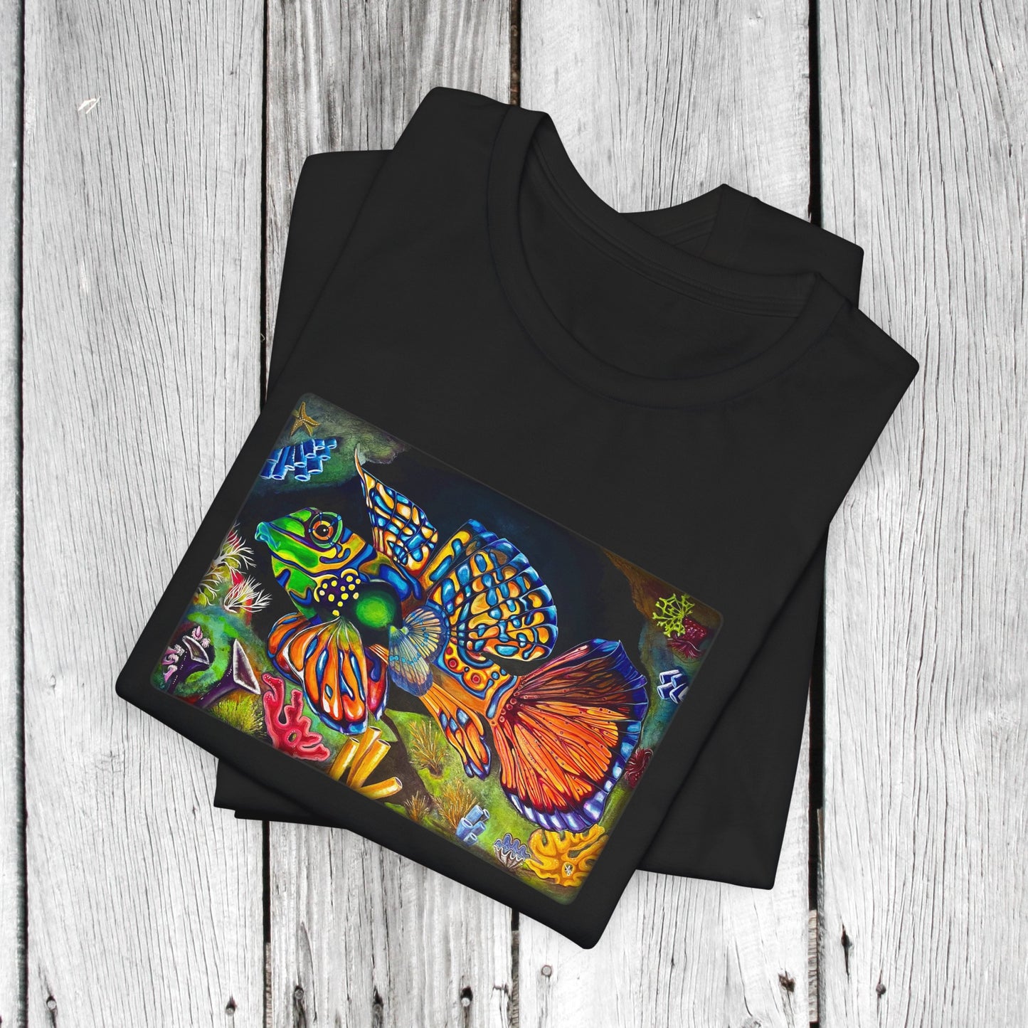 Tropical Fish Unisex TShirt - Portrait of Mandarin Goby from Mama Mosaic Artworks