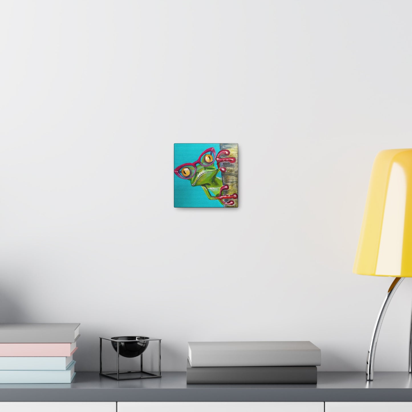 Fine Art Canvas - Read More Optical Frog from Mama Mosaic Artworks