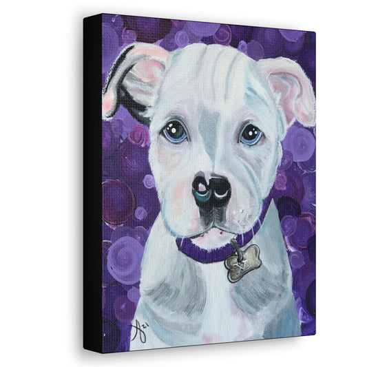 Fine Art Canvas - Portrait of a Pit Bull from Mama Mosaic Artworks