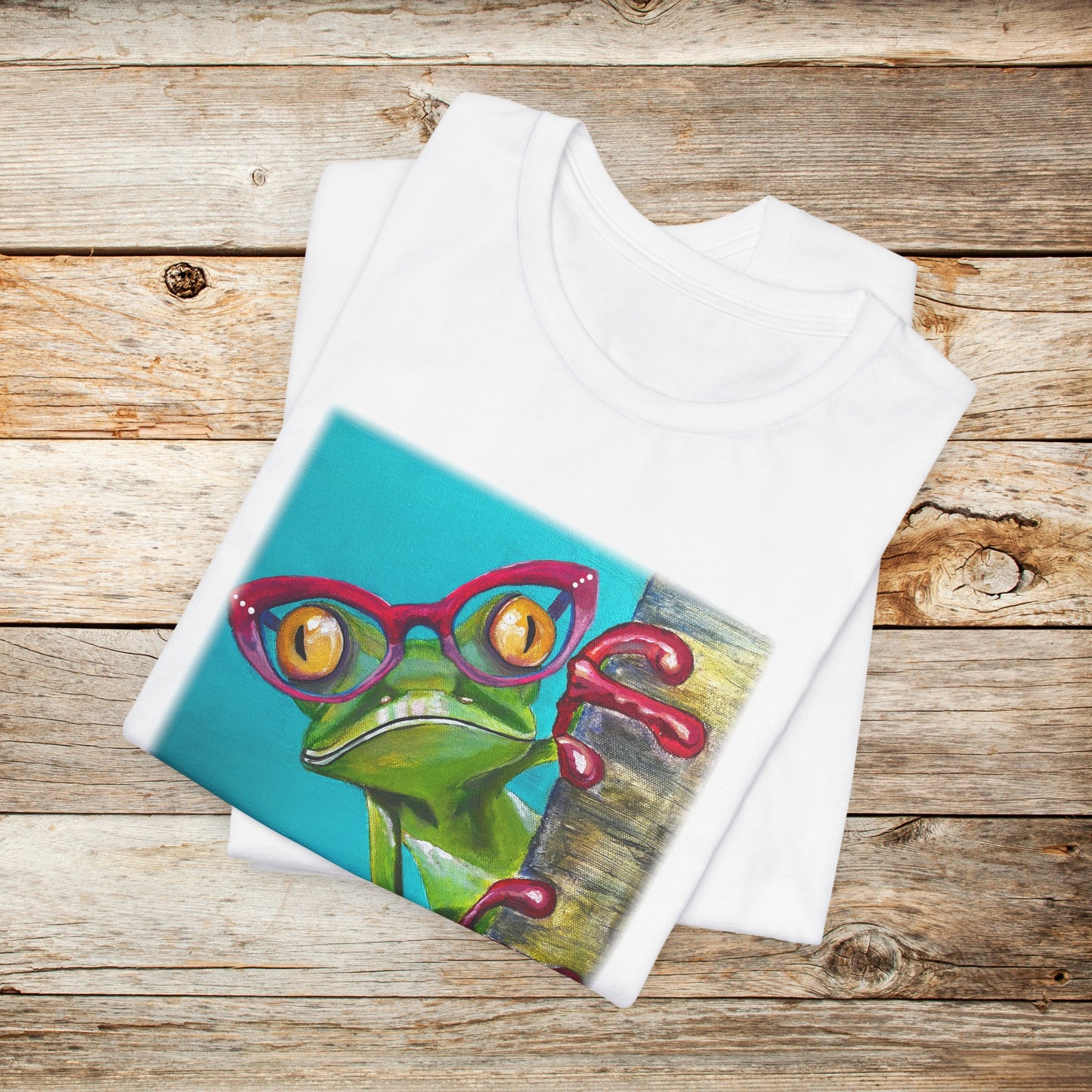 Frog Unisex TShirt - Read More Optical Frog from Mama Mosaic Artworks