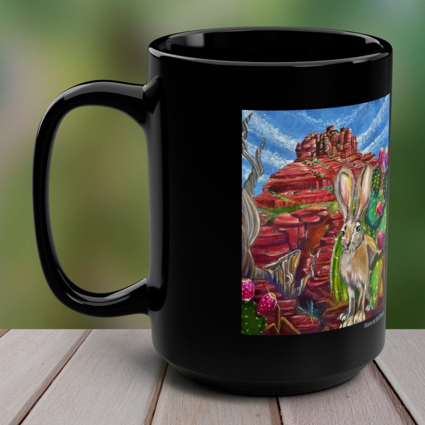 Sedona Hare Mug - 15oz Glossy Ceramic - Hare at Bell Rock from Mama Mosaic Artworks