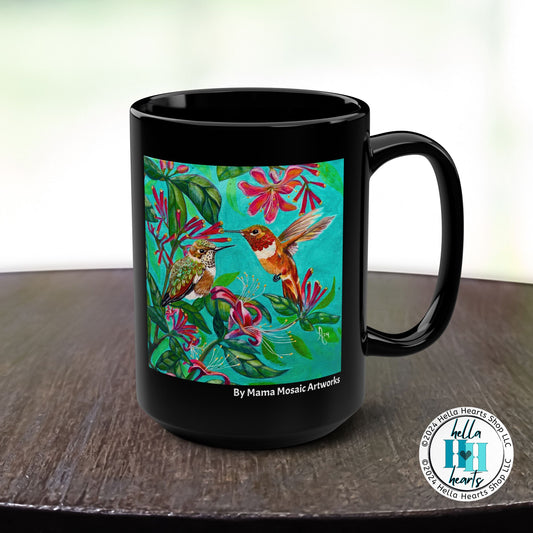 Hummingbirds Mug - Original Art, Rufous Hummingbirds from Mama Mosaic Artworks