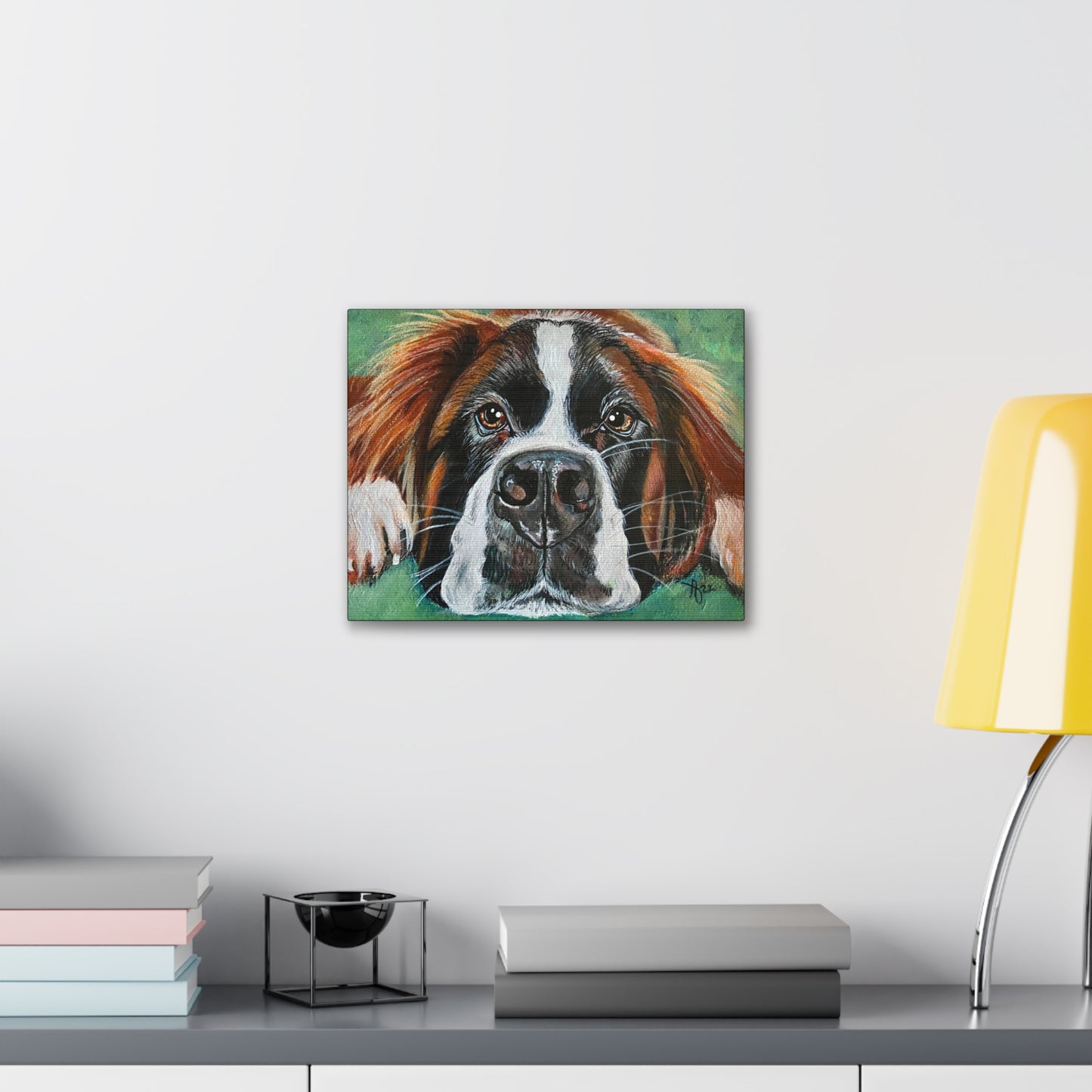 Fine Art Canvas - Portrait of a Saint Bernard from Mama Mosaic Artworks