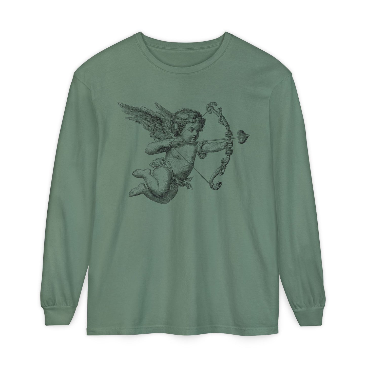 Cupid Cherub Valentine Long Sleeve Shirt CC 6014 | Vintage Baroque Aesthetic, Unisex Crew