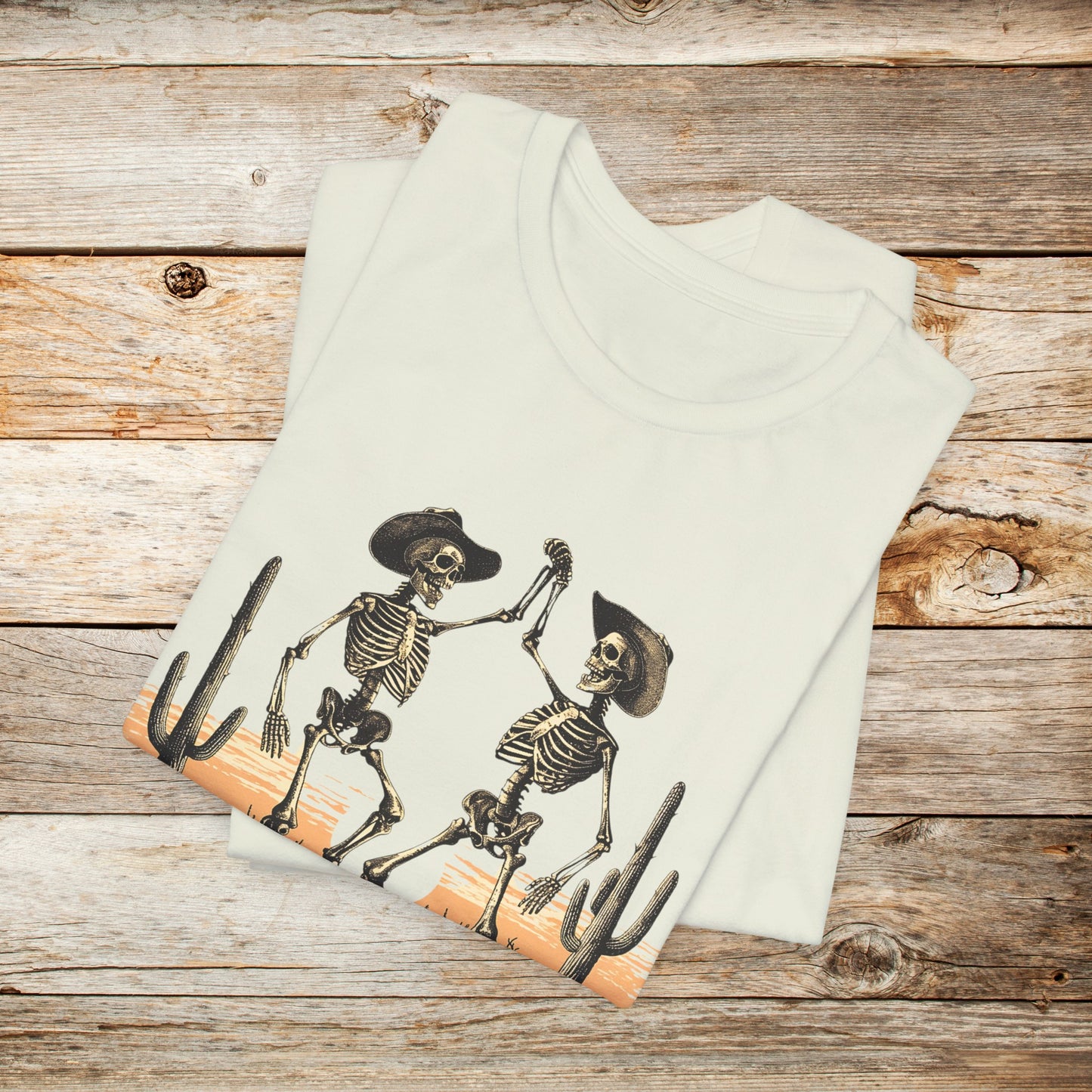 Skeleton TShirt - Dancing Cowboy Skeletons Unisex Crew