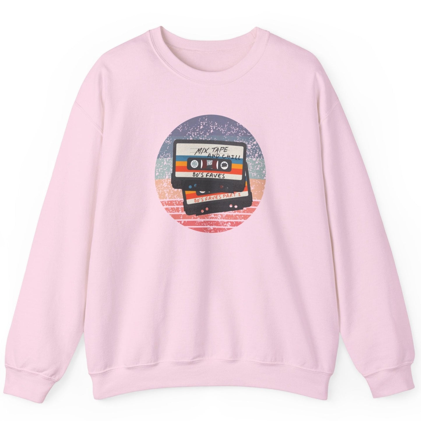 Sweatshirt - 80s Retro Mix Tape and Chill Unisex Crewneck