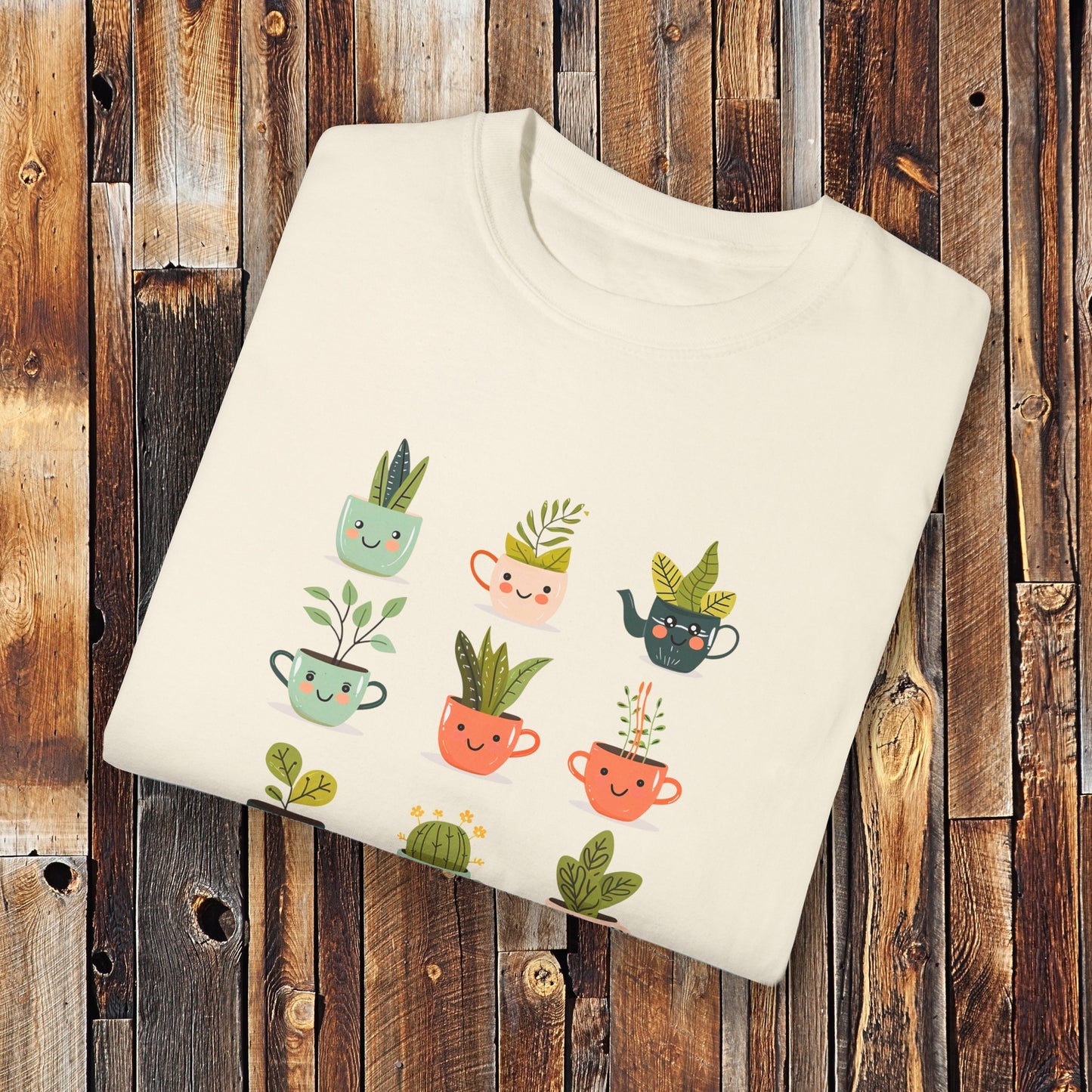 Kawaii Plants in Cups Comfort Colors Unisex TShirt