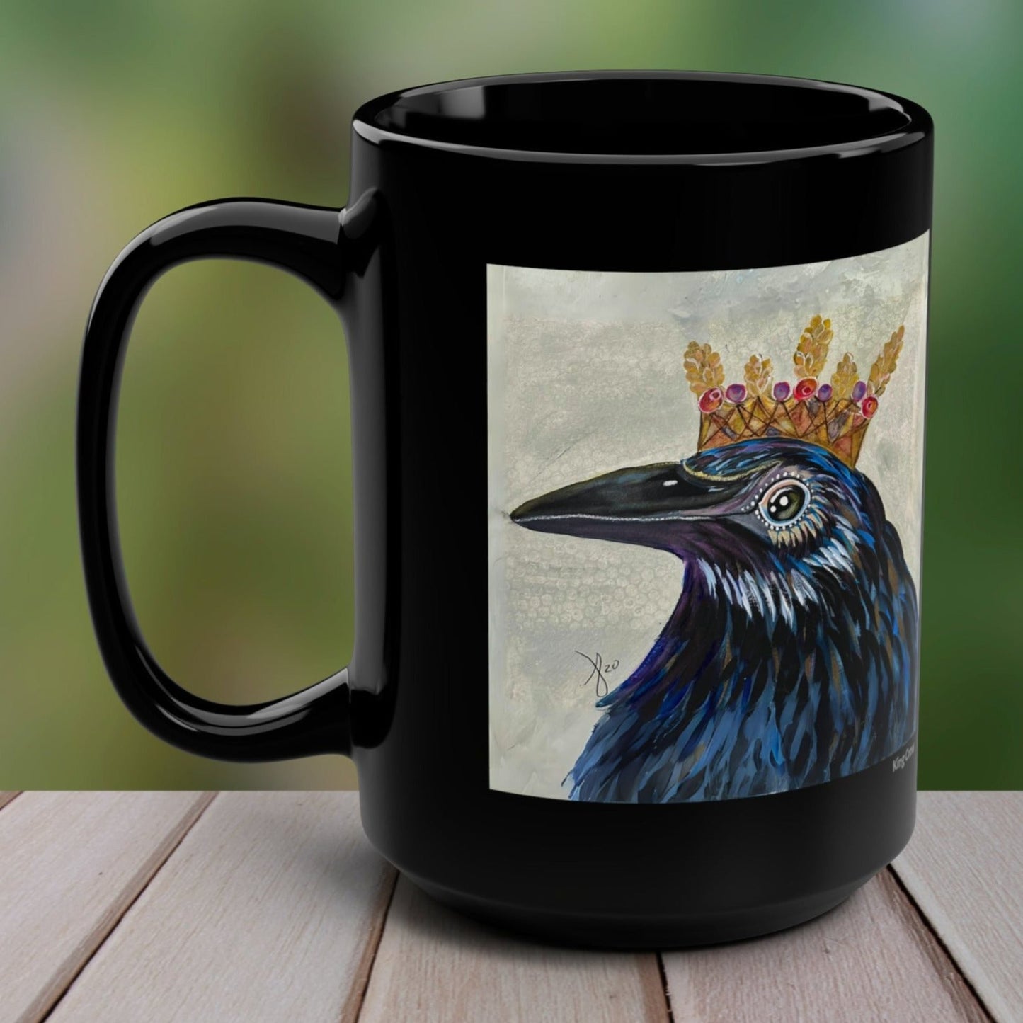 Crow Mug - 15oz Glossy Ceramic - King Crow from Mama Mosaic Artworks