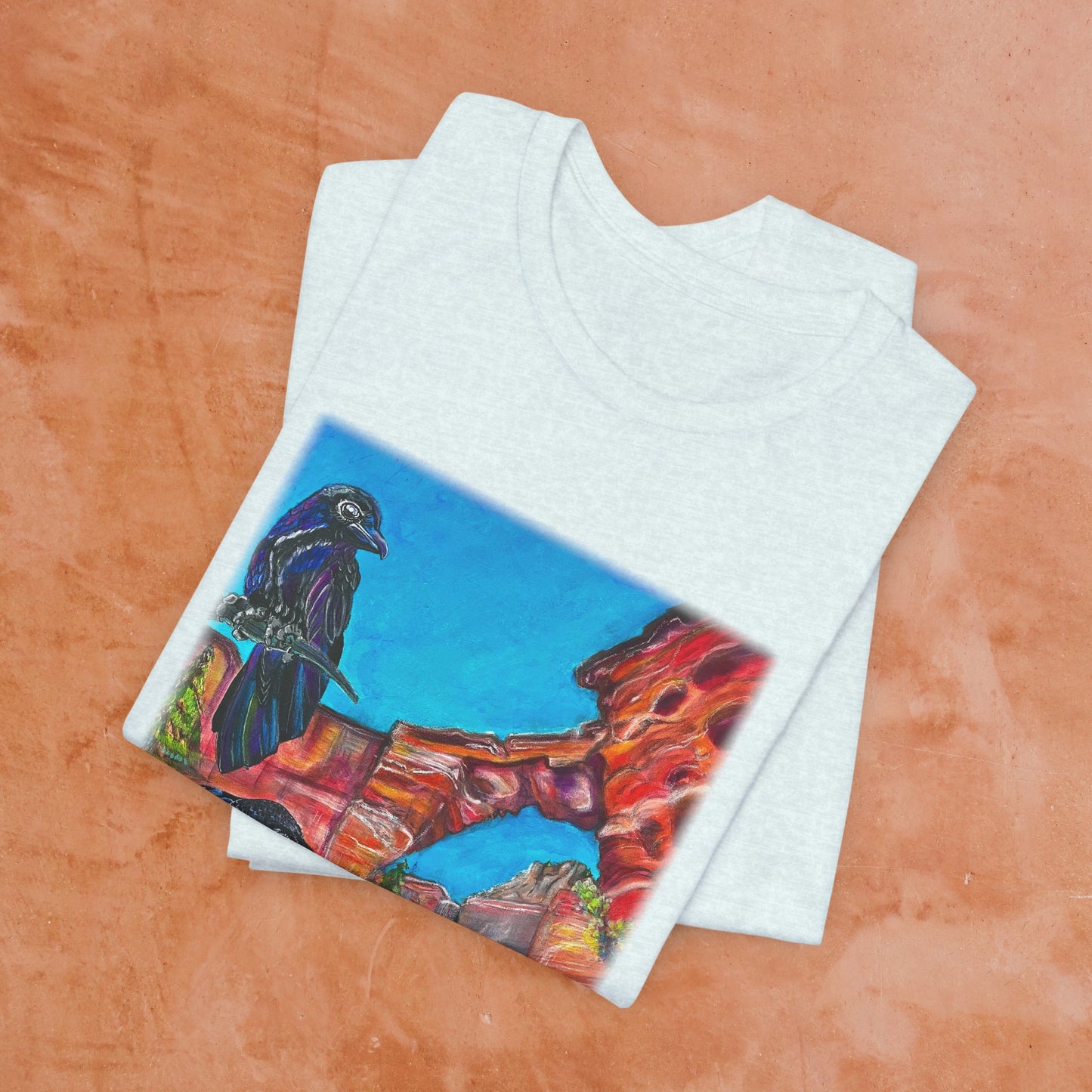 Sedona Devil's Bridge Unisex TShirt - Three Crows at Devil's Bridge from Mama Mosaic Artworks