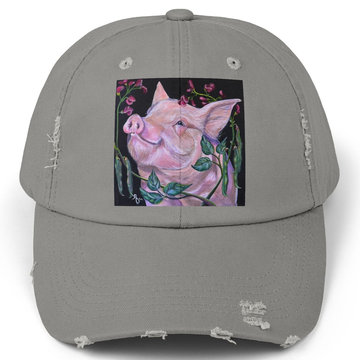 Pork in Beans Distressed Hat - Adjustable - from Mama Mosaic Artworks