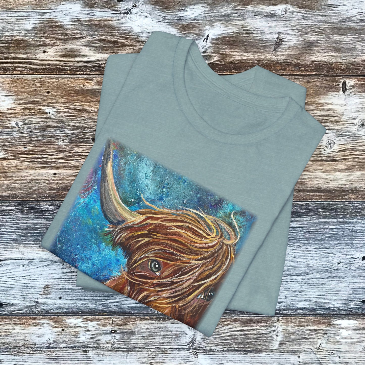 Highland Cow Unisex TShirt - Highland Bull I Won't Back Down from Mama Mosaic Artworks