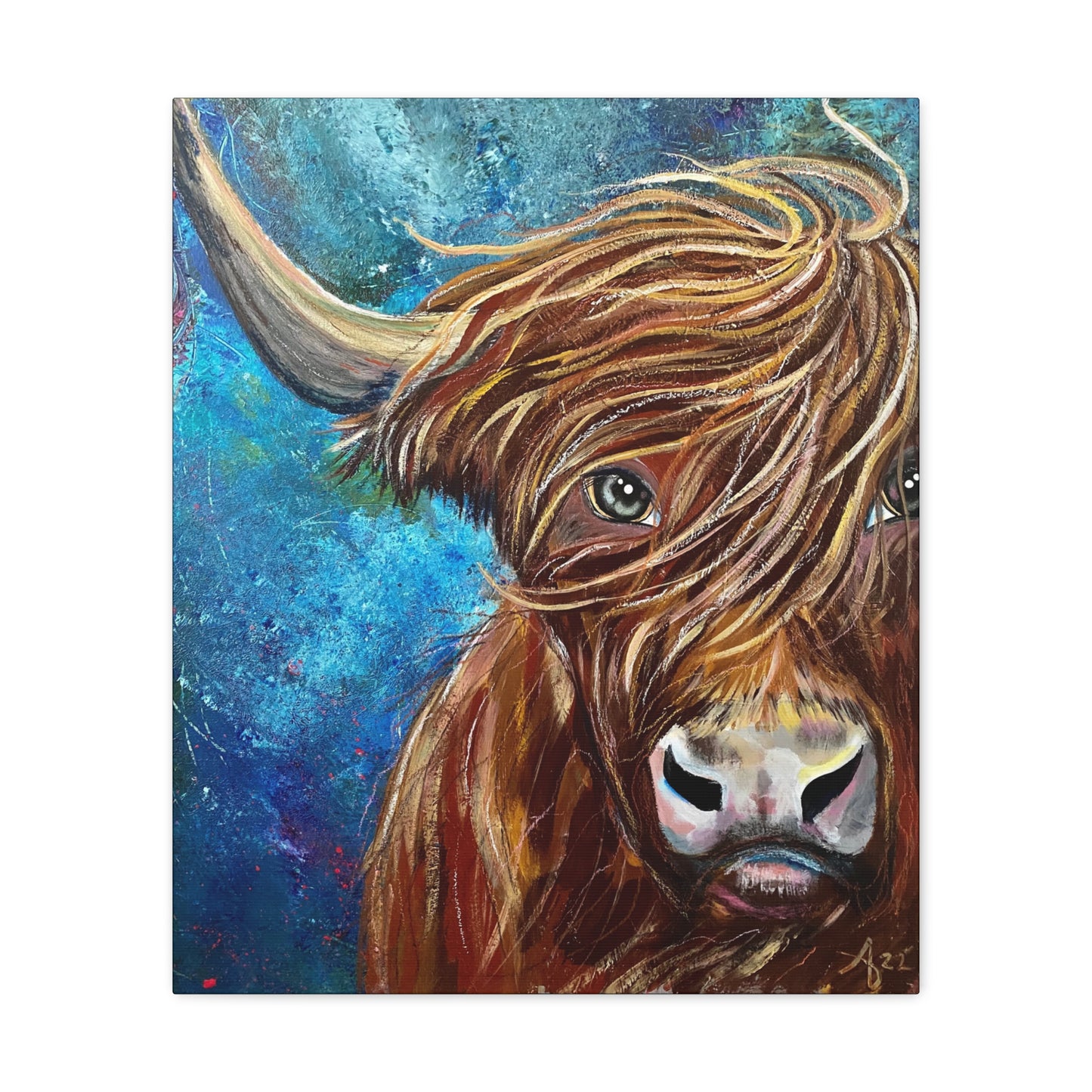 Fine Art Canvas - Highland Bull I Won't Back Down from Mama Mosaic Artworks