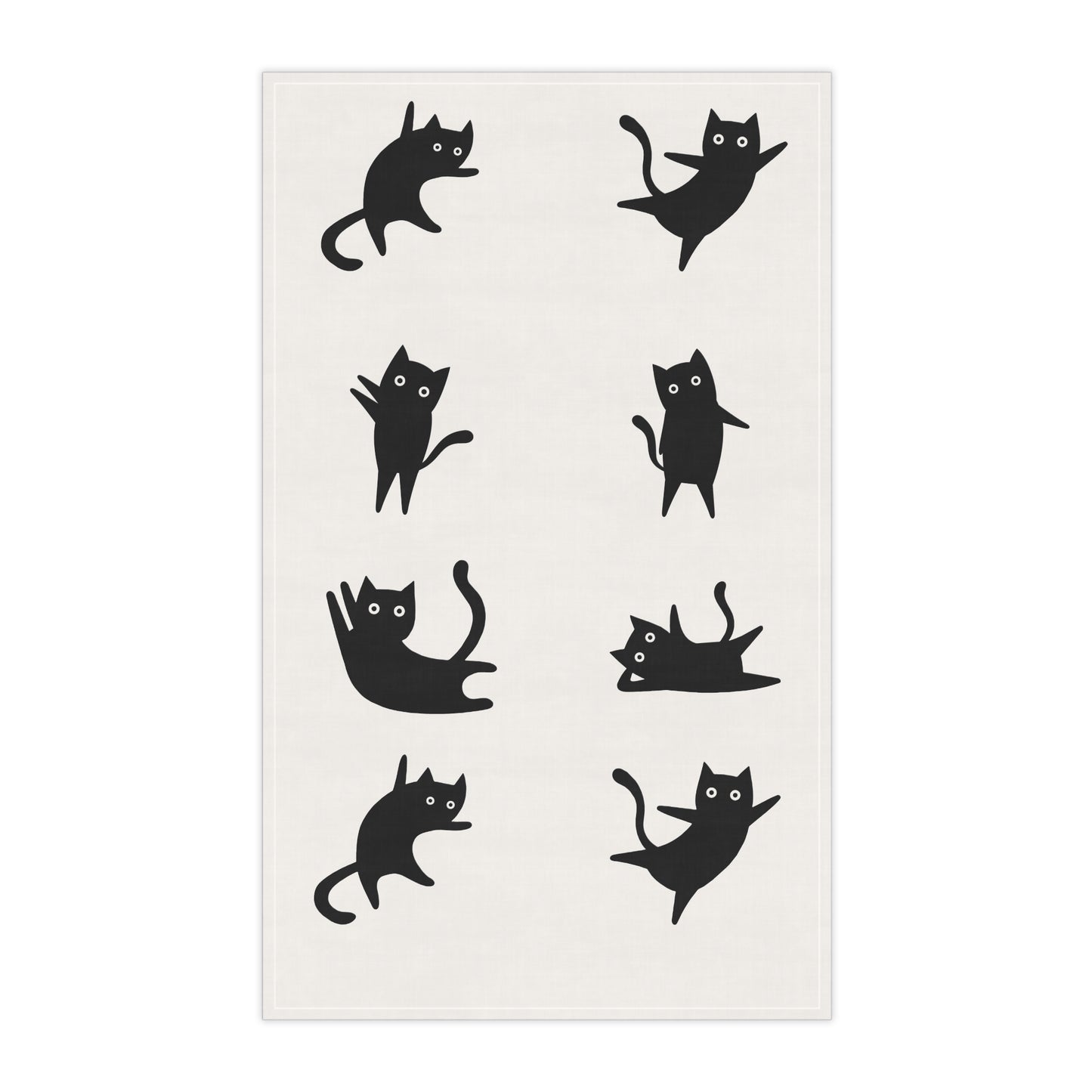 Dancing Cat Tea Towel - Black Cat Dancing Cotton Hand Towel - Childless Cat Lady Gift - Cat Mom Dad Lover - Funny Kitty Kitchen Bath Towel