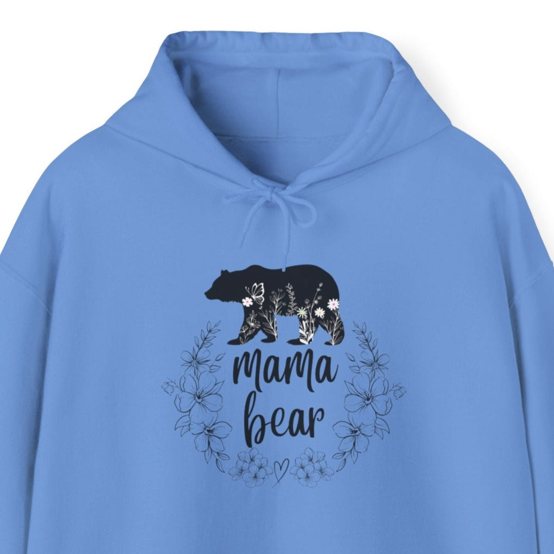 Hoodie - Mama Bear Floral Wreath Unisex Hooded Sweatshirt