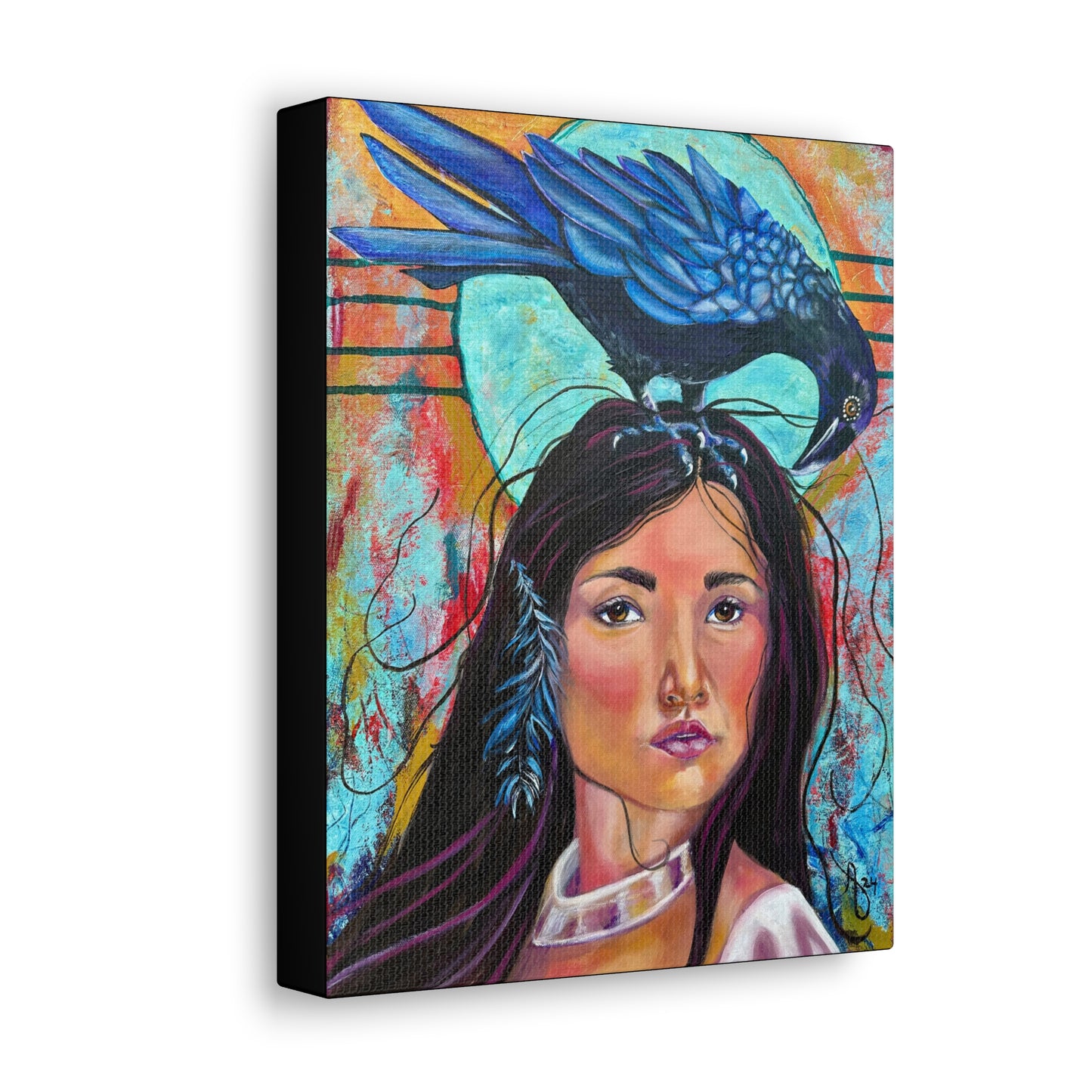 Fine Art Canvas - Raven's Love for Eagle's Daughter from Mama Mosaic Artworks