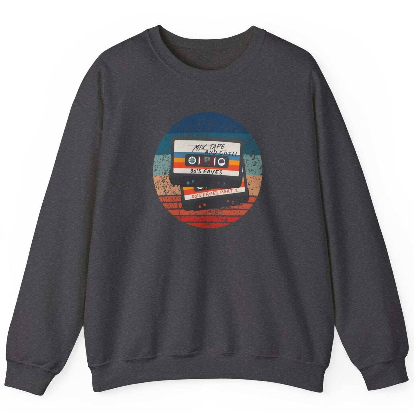 Sweatshirt - 80s Retro Mix Tape and Chill Unisex Crewneck