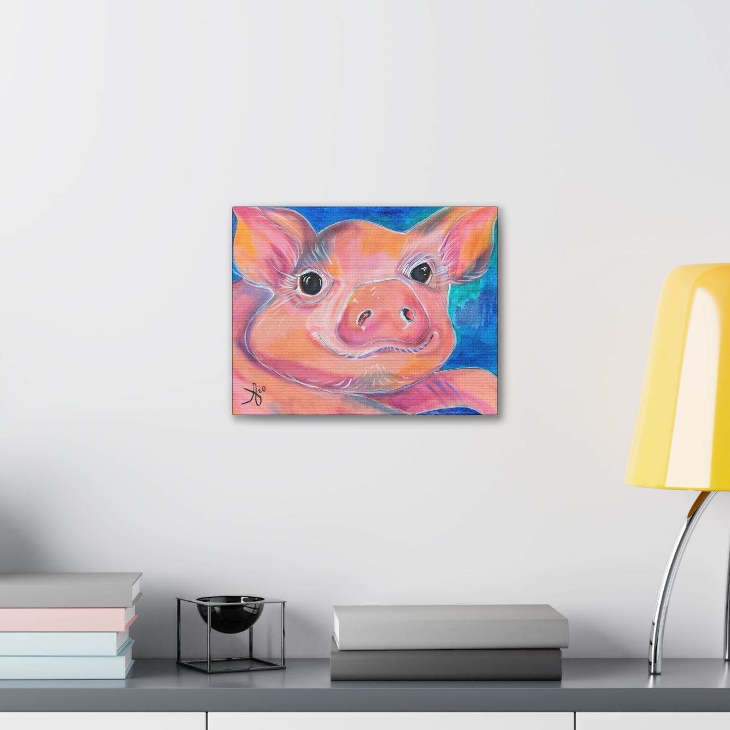 Fine Art Canvas - Piggie from Mama Mosaic Artworks