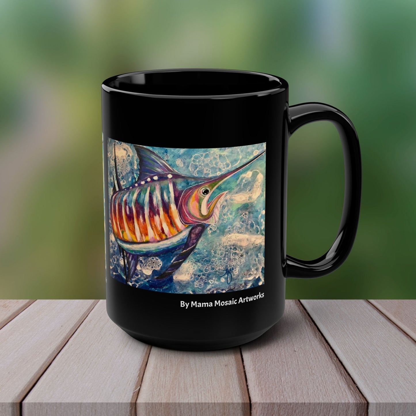 Sailfish Mug - Original Art, Portrait of a Sailfish from Mama Mosaic Artworks