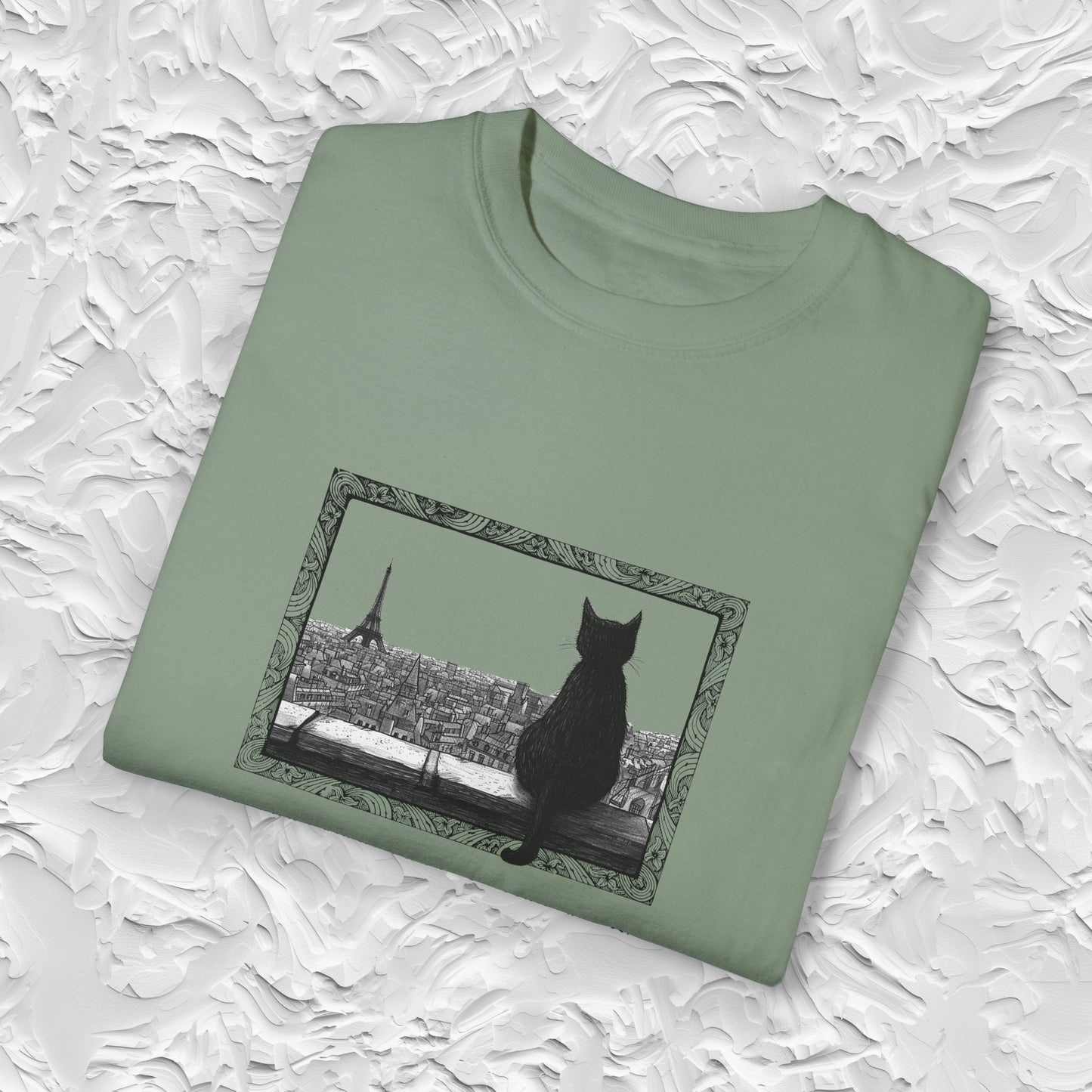 Paris Cat Comfort Colors Unisex TShirt