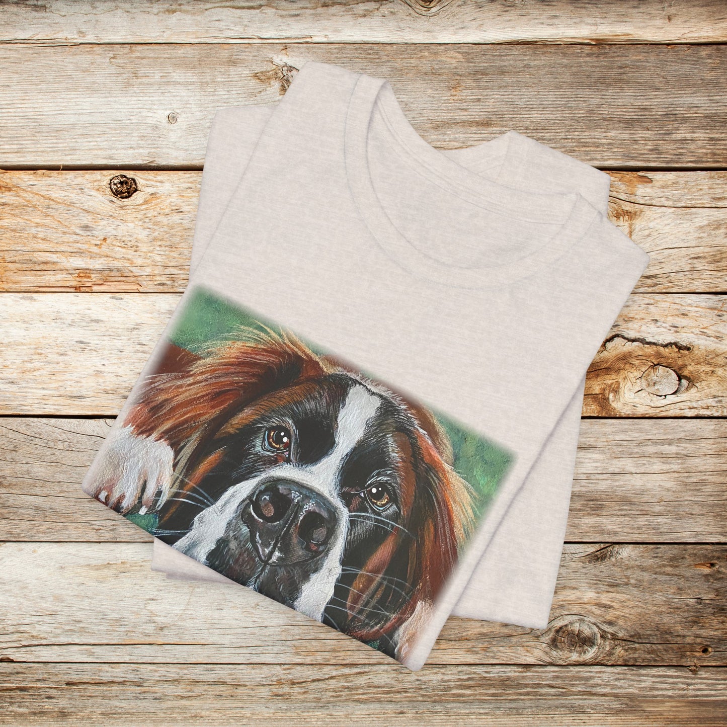 Saint Bernard Unisex TShirt - Portrait of Saint Bernard from Mama Mosaic Artworks