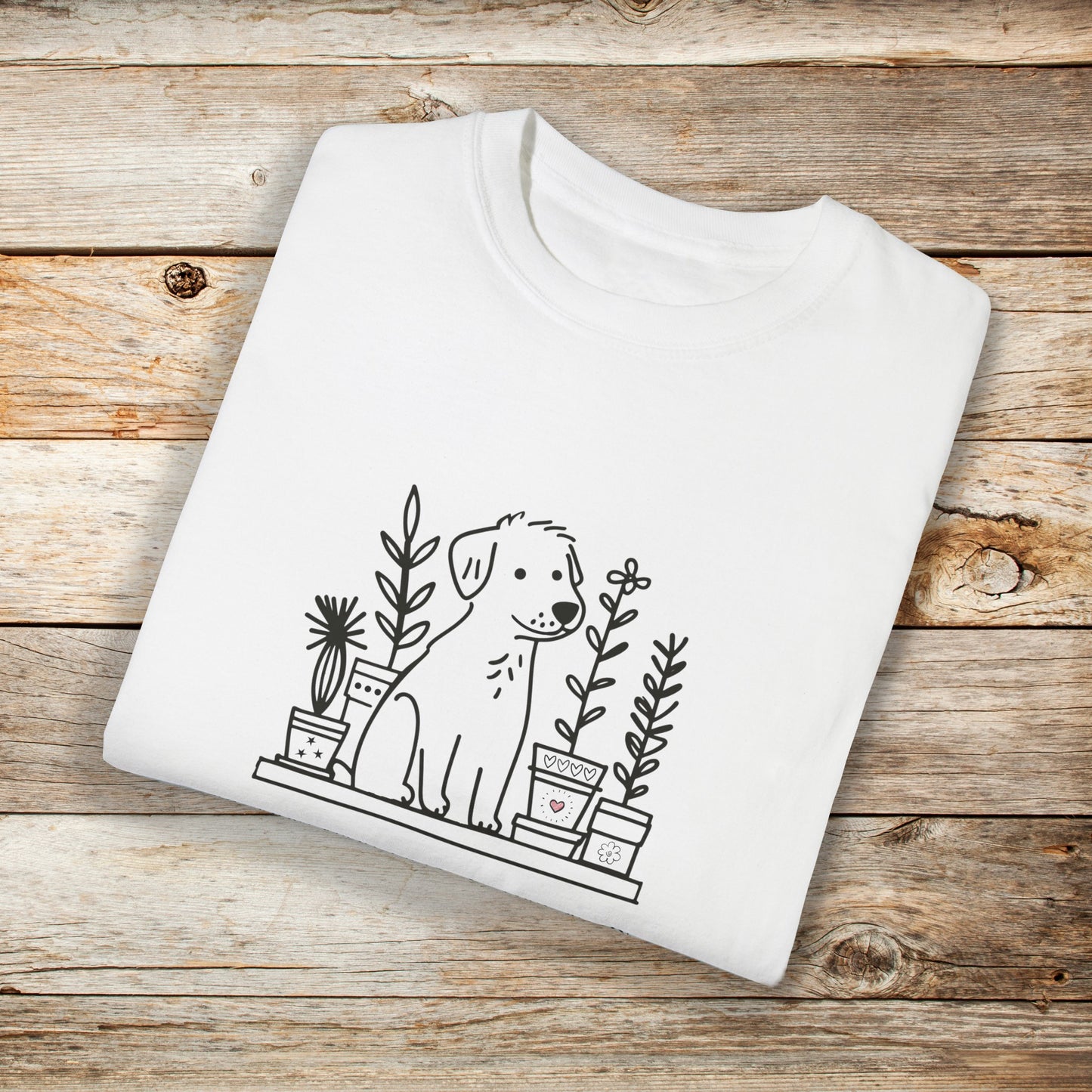 Dog and Plant Lover TShirt - Dogs Heart Plants Comfort Colors Unisex Crew