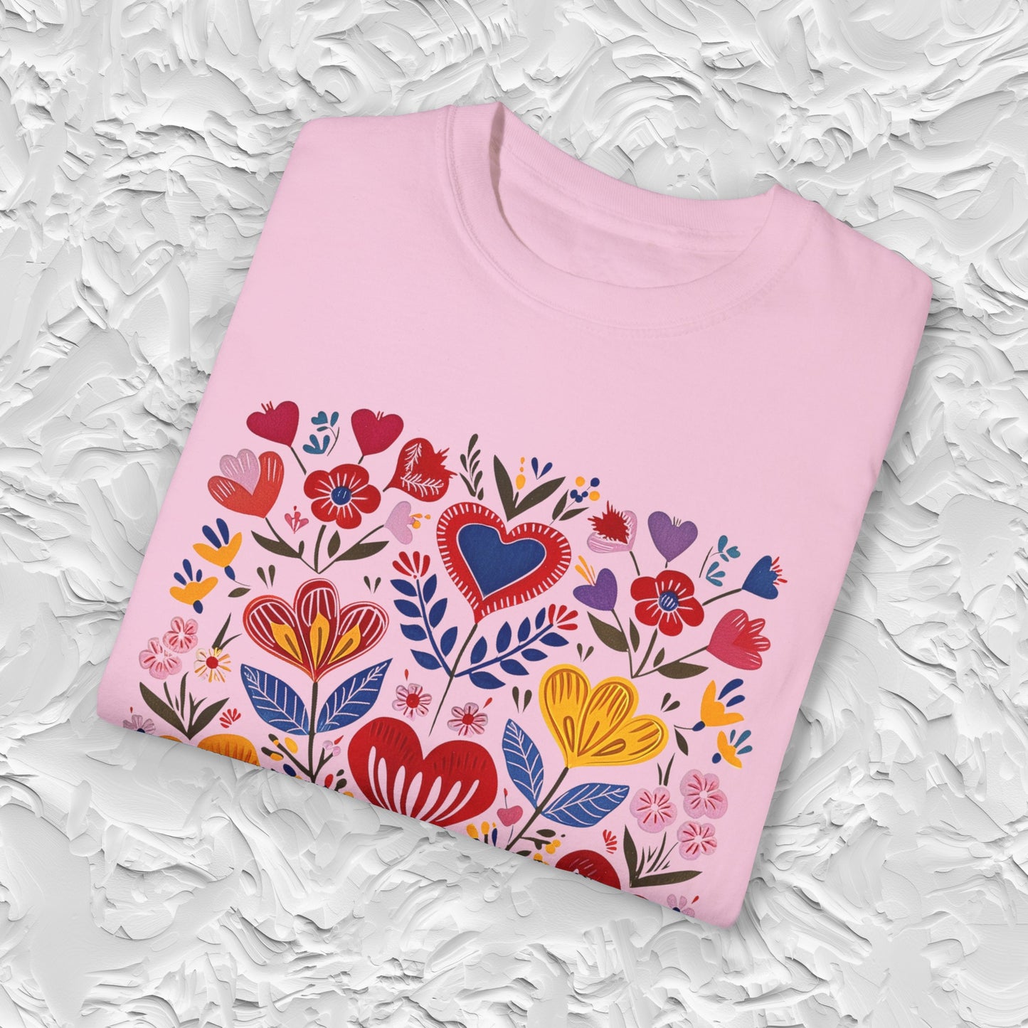 Heart Flowers Shirt - Cottagecore Comfort Colors Unisex Crew