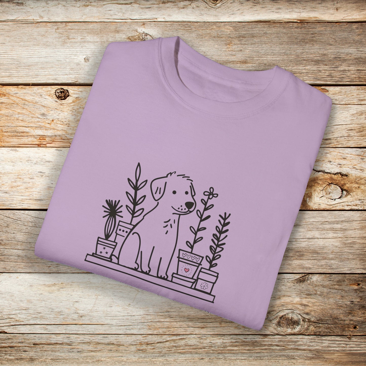 Dog and Plant Lover TShirt - Dogs Heart Plants Comfort Colors Unisex Crew