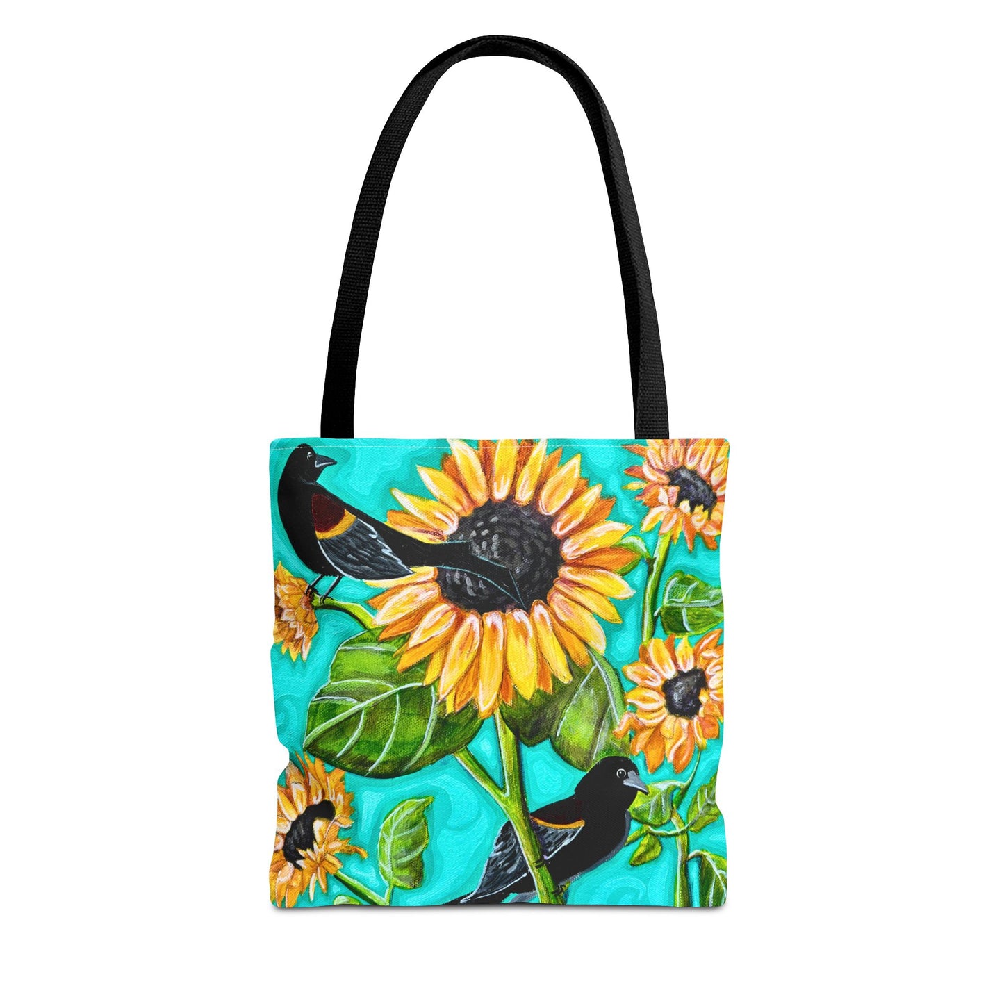 Sunflower Tote Bag - Original Art, Blackbirds and Sunflowers from Mama Mosaic Artworks - 3 Sizes