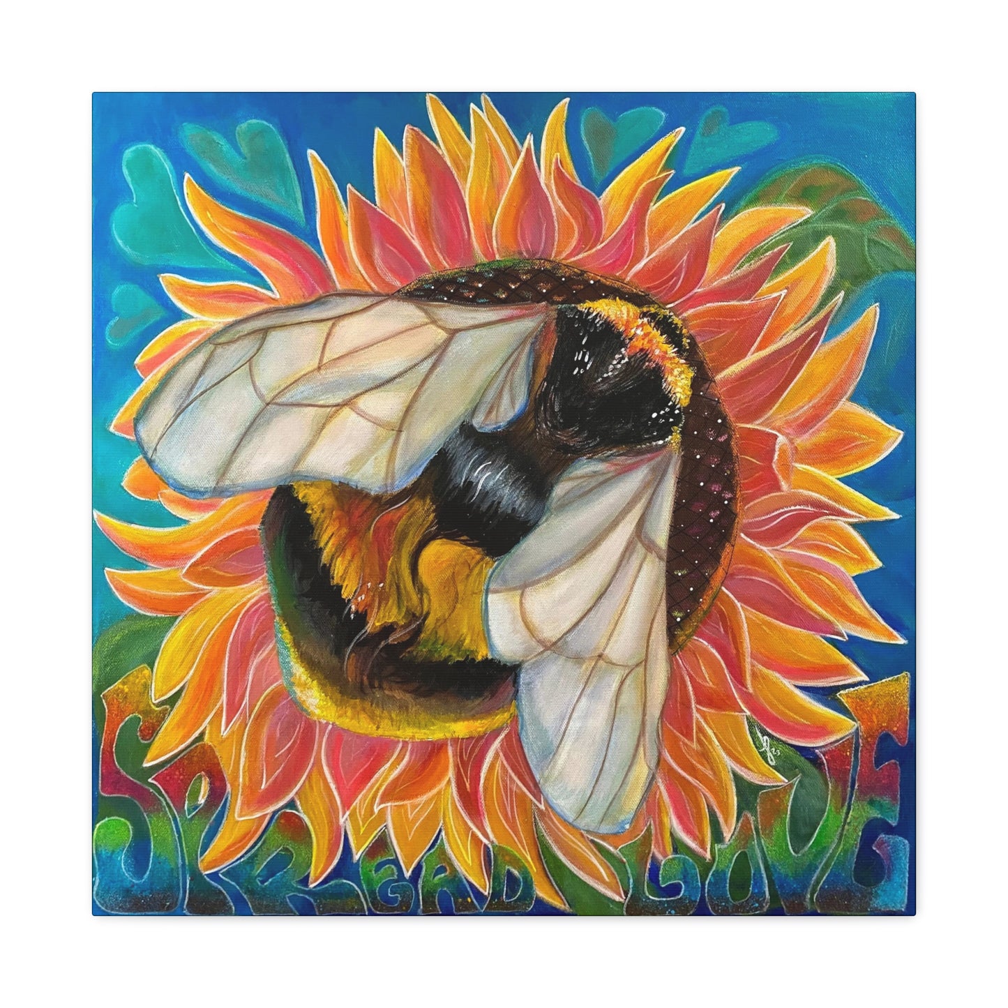 Fine Art Canvas - Bees Spread Love from Mama Mosaic Artworks