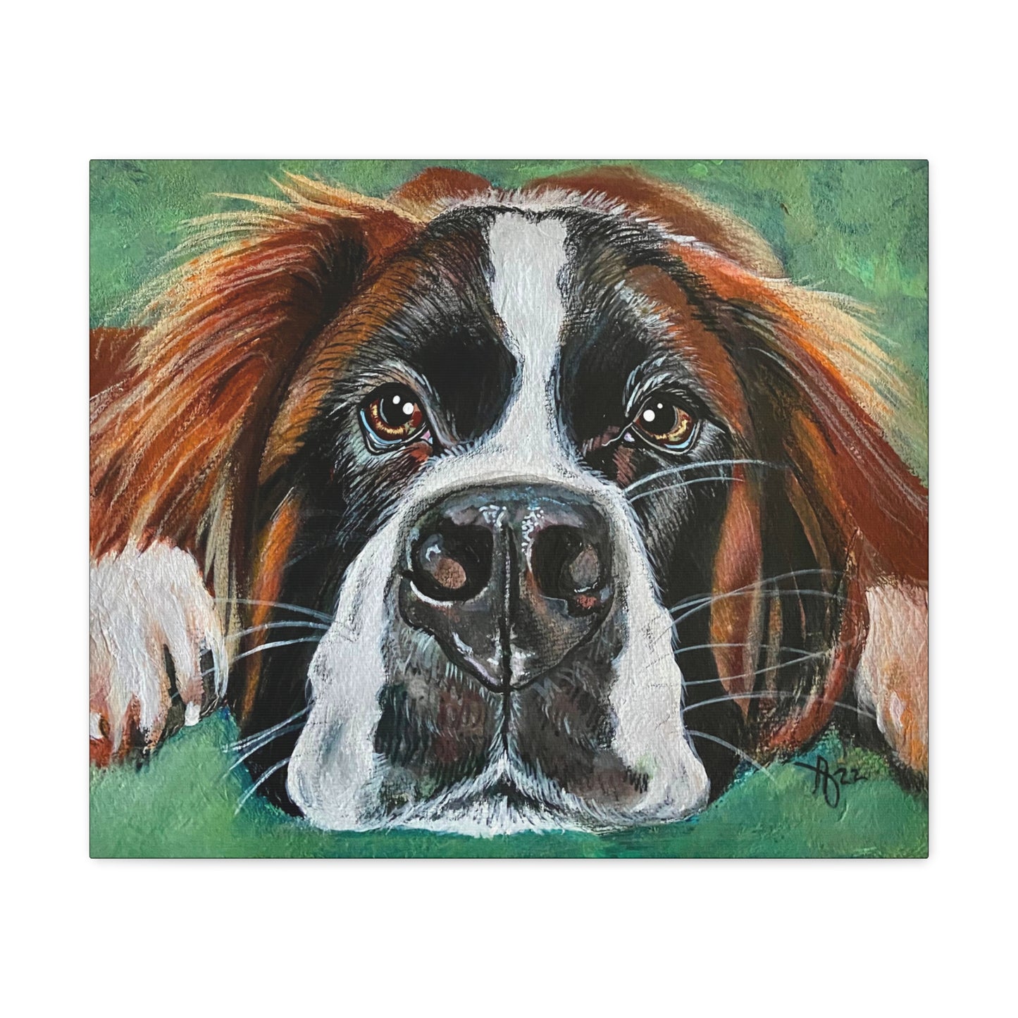 Fine Art Canvas - Portrait of a Saint Bernard from Mama Mosaic Artworks