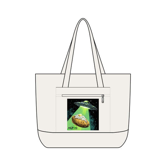 MUFON Idaho Baked Potato UFO Zippered Canvas Tote