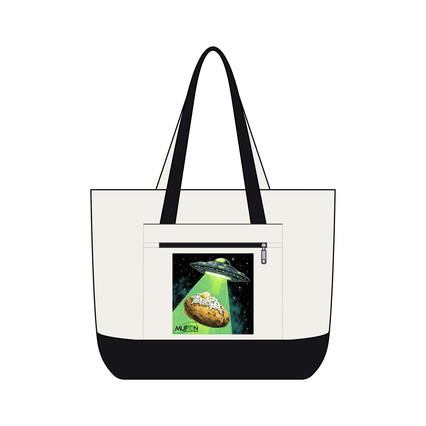MUFON Idaho Baked Potato UFO Zippered Canvas Tote