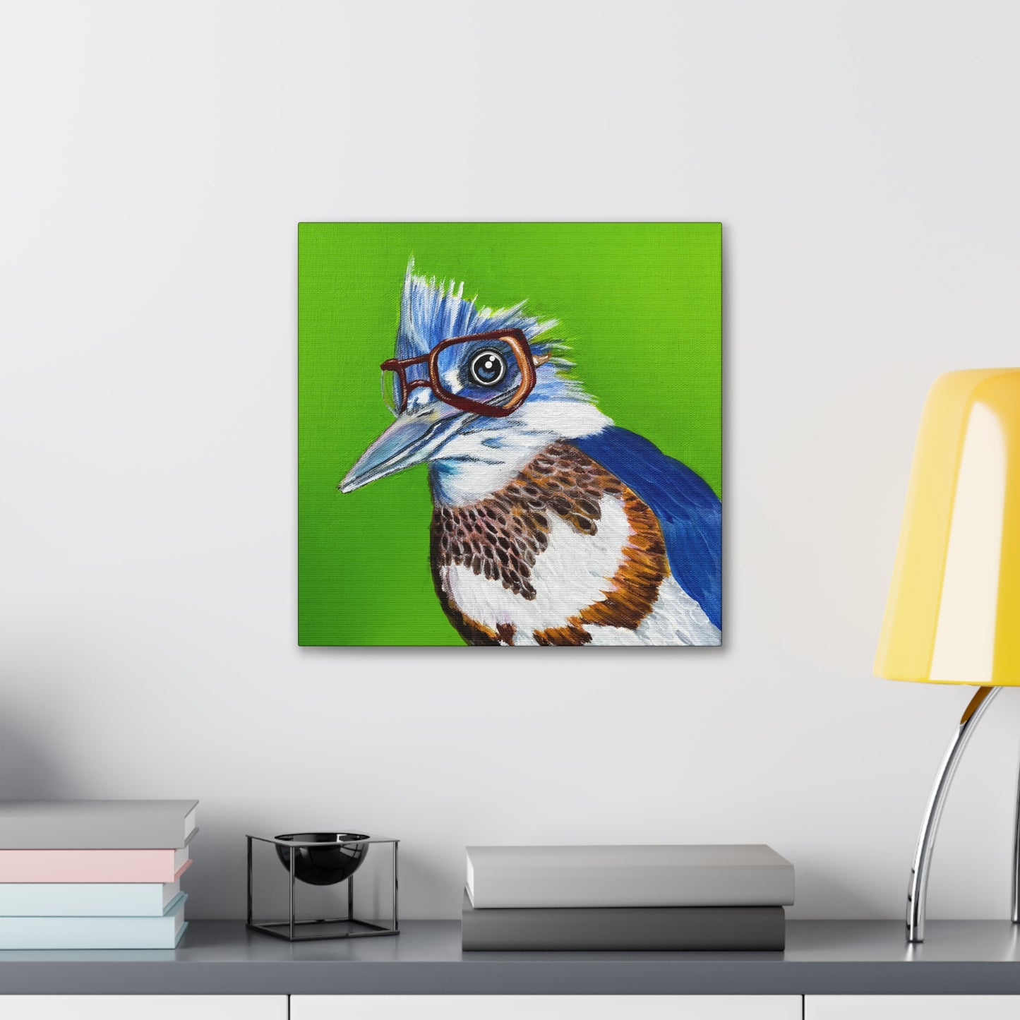 Fine Art Canvas - Read More Optical Kingfisher from Mama Mosaic Artworks