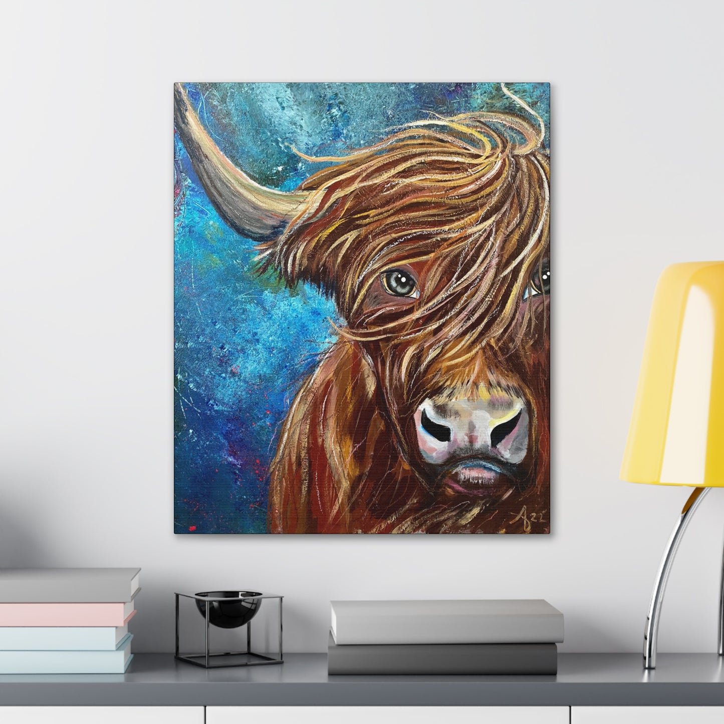 Fine Art Canvas - Highland Bull I Won't Back Down from Mama Mosaic Artworks