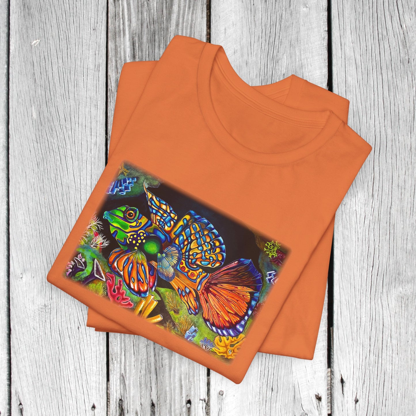 Tropical Fish Unisex TShirt - Portrait of Mandarin Goby from Mama Mosaic Artworks