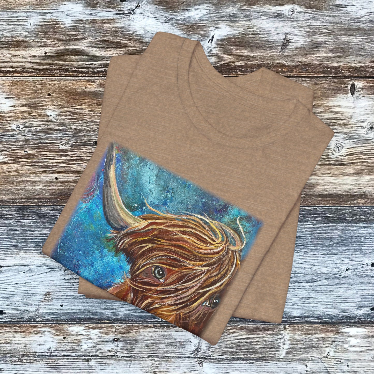 Highland Cow Unisex TShirt - Highland Bull I Won't Back Down from Mama Mosaic Artworks