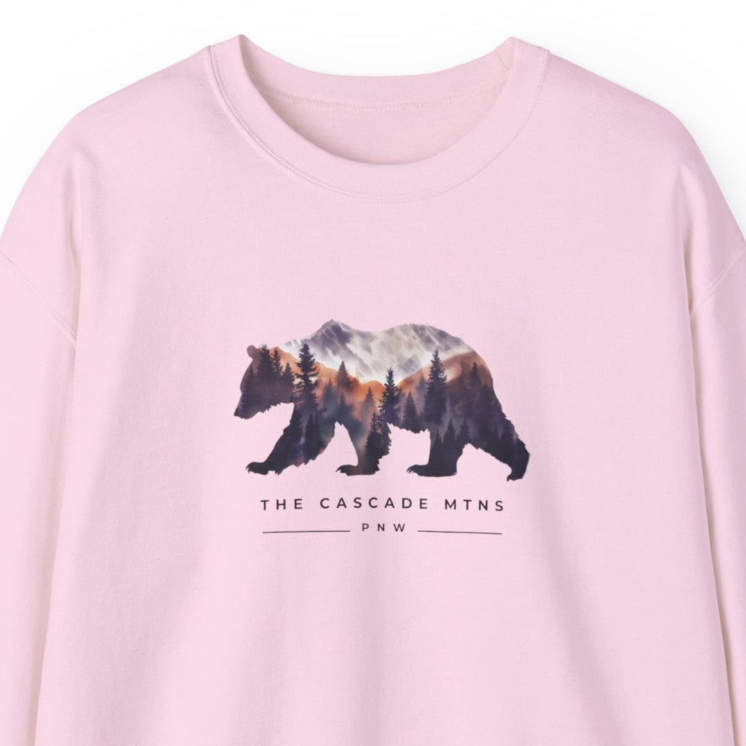 Sweatshirt - PNW Bearscape Unisex Crewneck - The Cascade Mountain Range