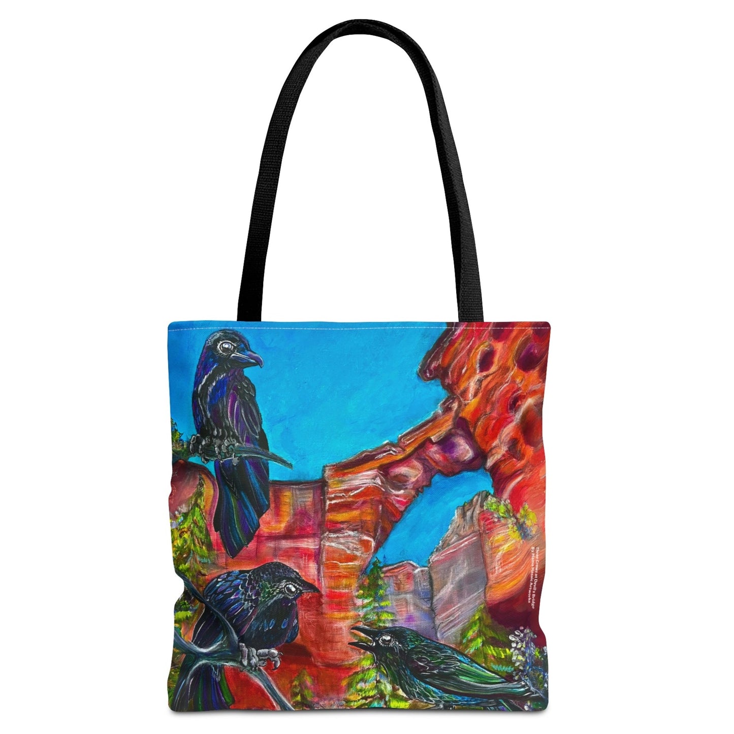 Sedona Devil's Bridge Tote Bag - 3 Sizes - Three Crows at Devil's Bridge from Mama Mosaic Artworks