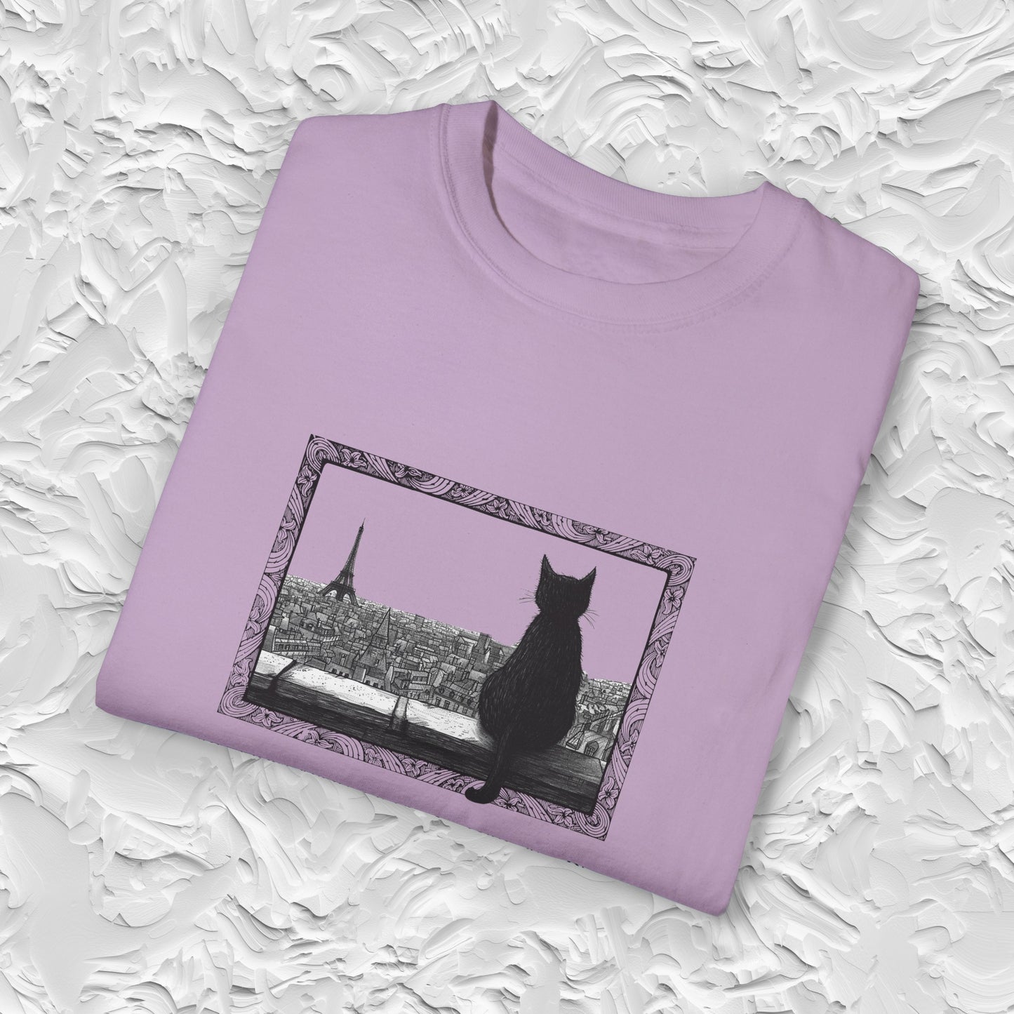 Paris Cat Comfort Colors Unisex TShirt