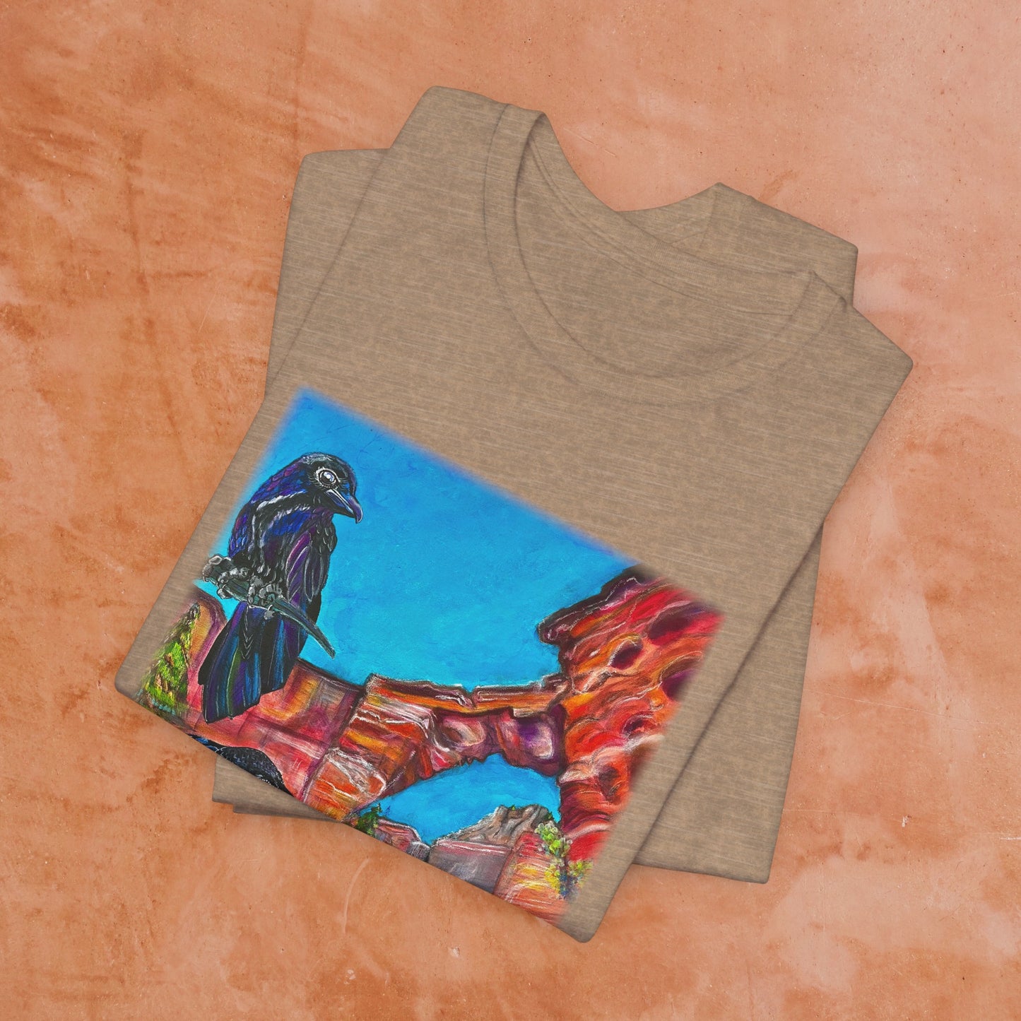 Sedona Devil's Bridge Unisex TShirt - Three Crows at Devil's Bridge from Mama Mosaic Artworks