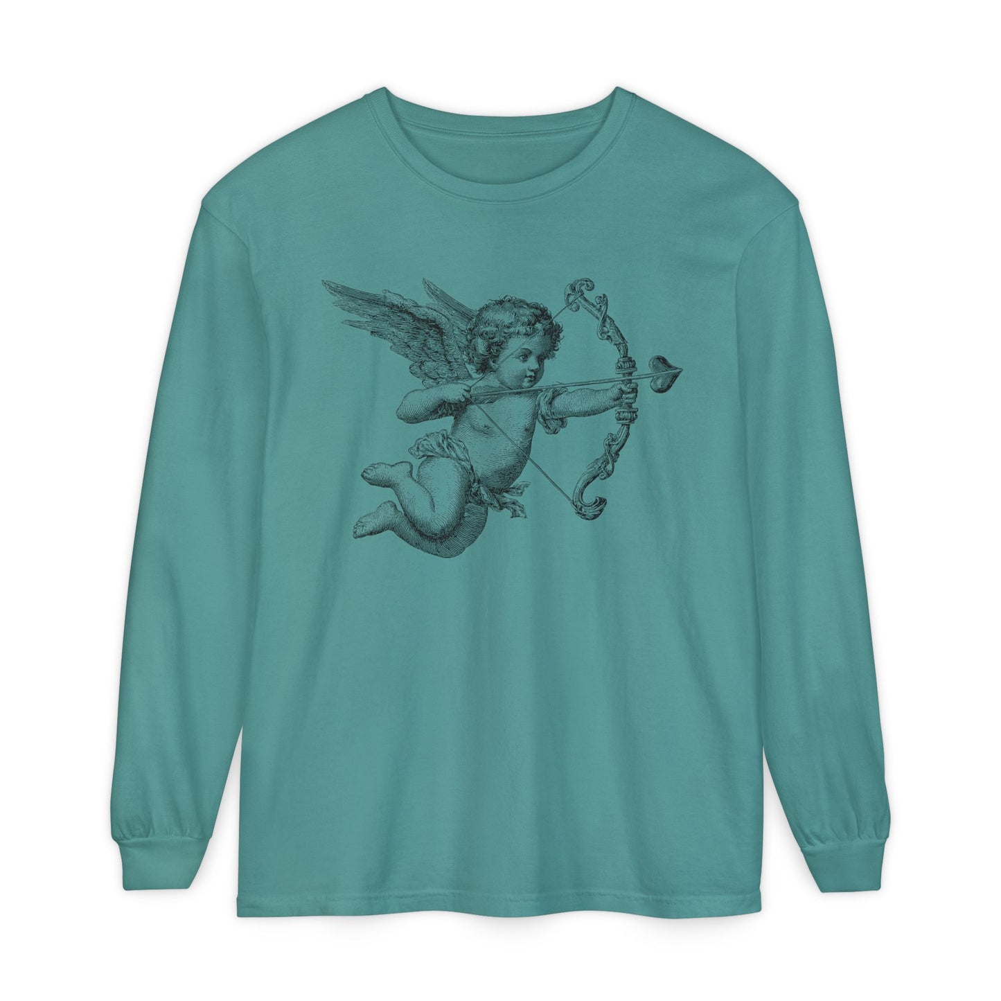 Cupid Cherub Valentine Long Sleeve Shirt CC 6014 | Vintage Baroque Aesthetic, Unisex Crew