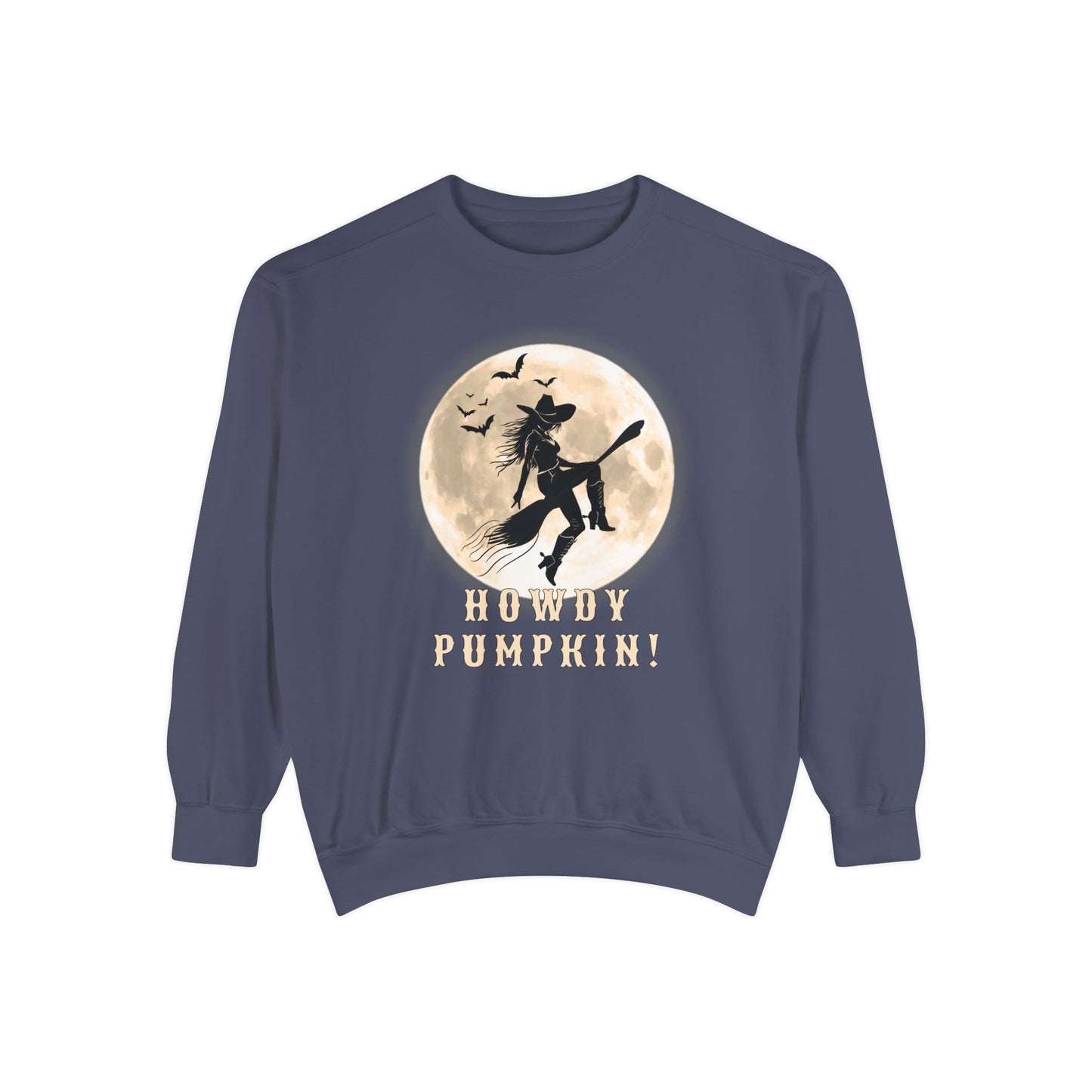 Cowgirl Halloween Sweatshirt - Howdy Pumpkin Sweater -  Fall Vibes - Country Halloween - Witch Broomstick Moon - Comfort Colors Unisex Crew