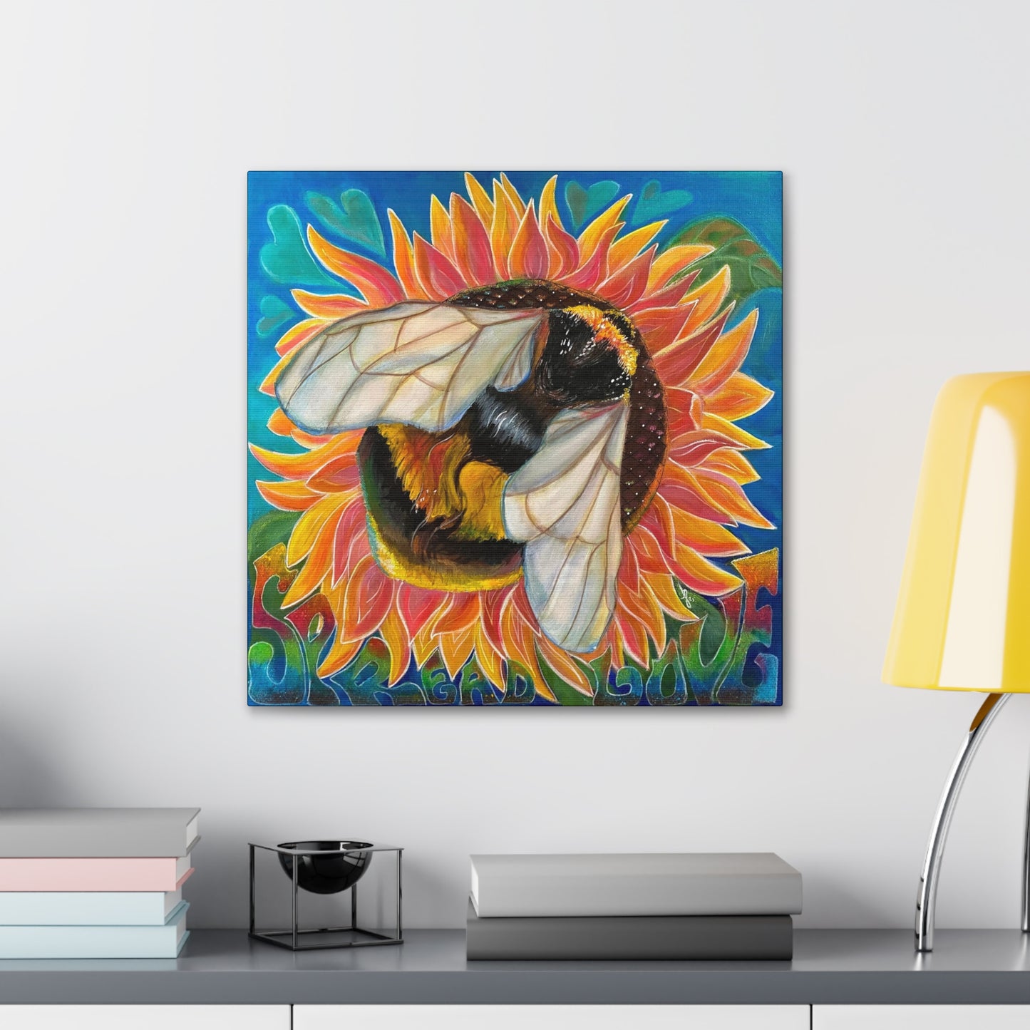 Fine Art Canvas - Bees Spread Love from Mama Mosaic Artworks